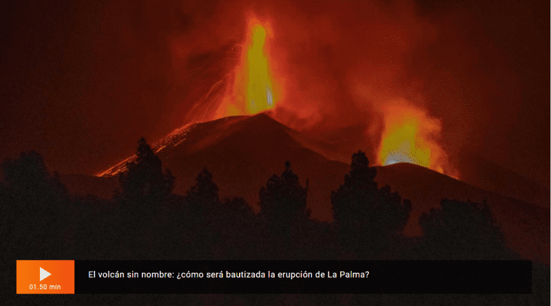 Captura de vídeo de RTVE.es sobre el volcán de La Palma