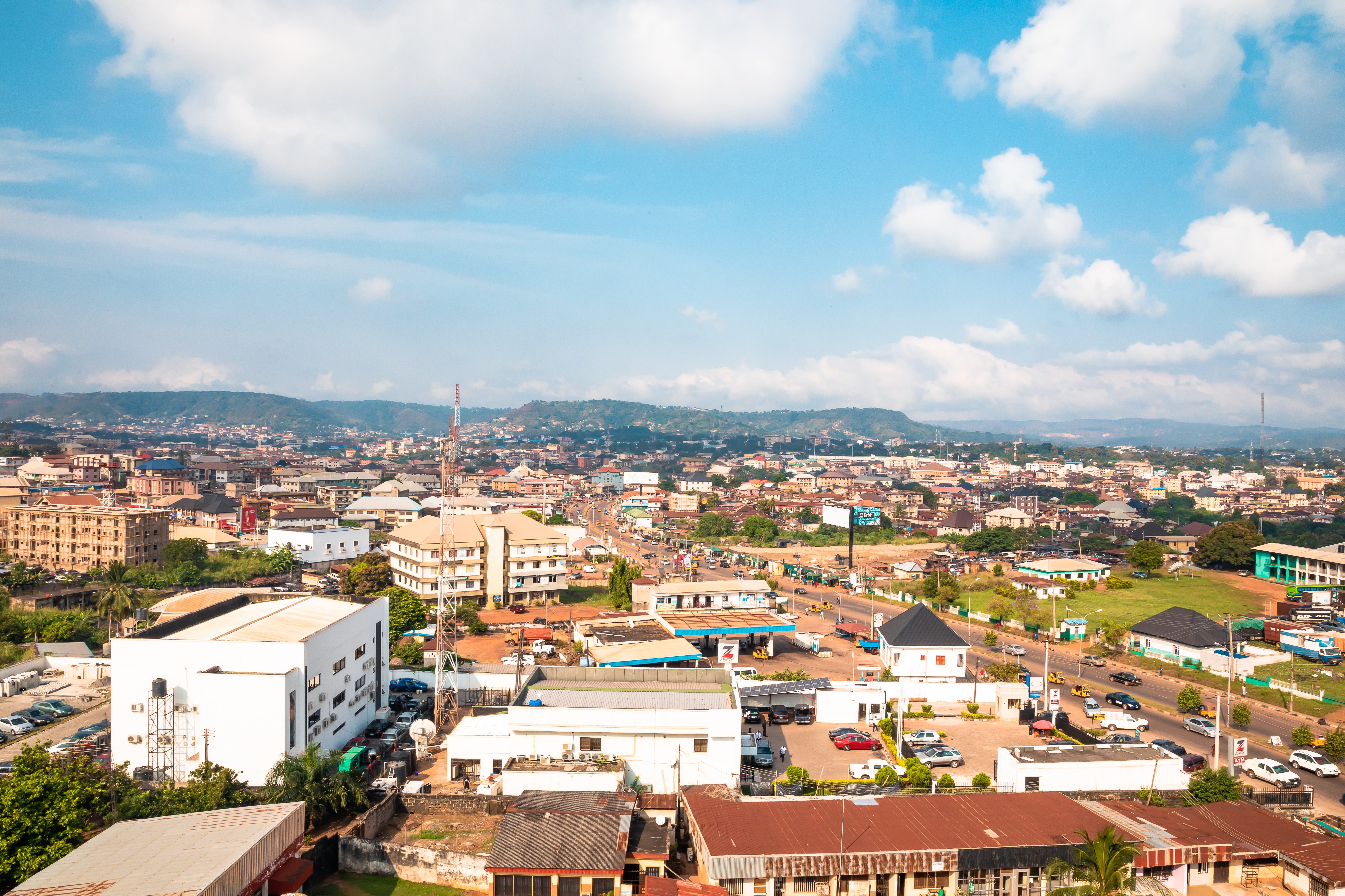 Vista aérea de la ciudad de Lagos en Nigeria